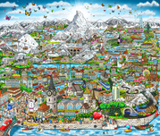 Charles Fazzino 3D Art Charles Fazzino 3D Art The Sights and Sounds of Switzerland (DX)