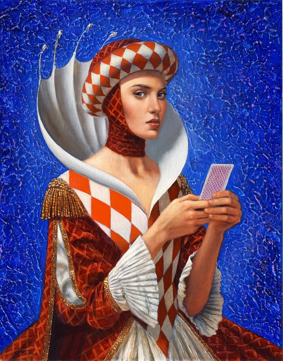 Michael Cheval Queen of Diamonds (SN) (Framed)