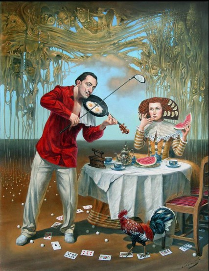 Michael Cheval Breakfast with Humpty Dumpty (Mini Print)